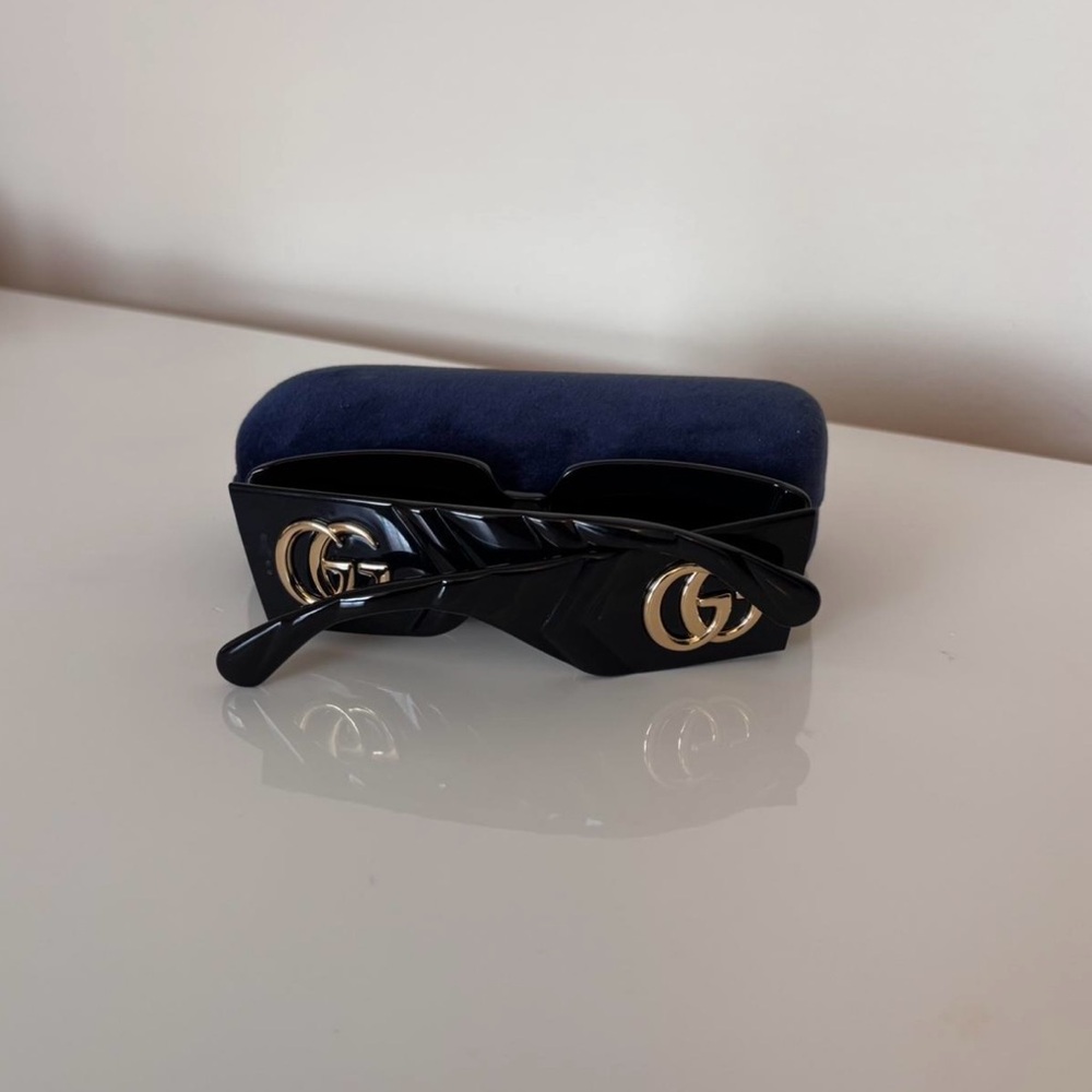 Gucci Black Sunglasses with Gold Accents